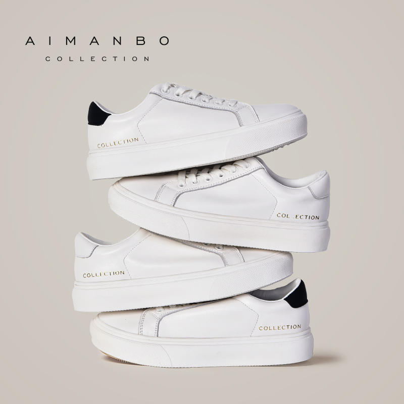 漫步佳人2023秋季新款小白鞋真皮百搭舒适透气平底系带圆头女单鞋