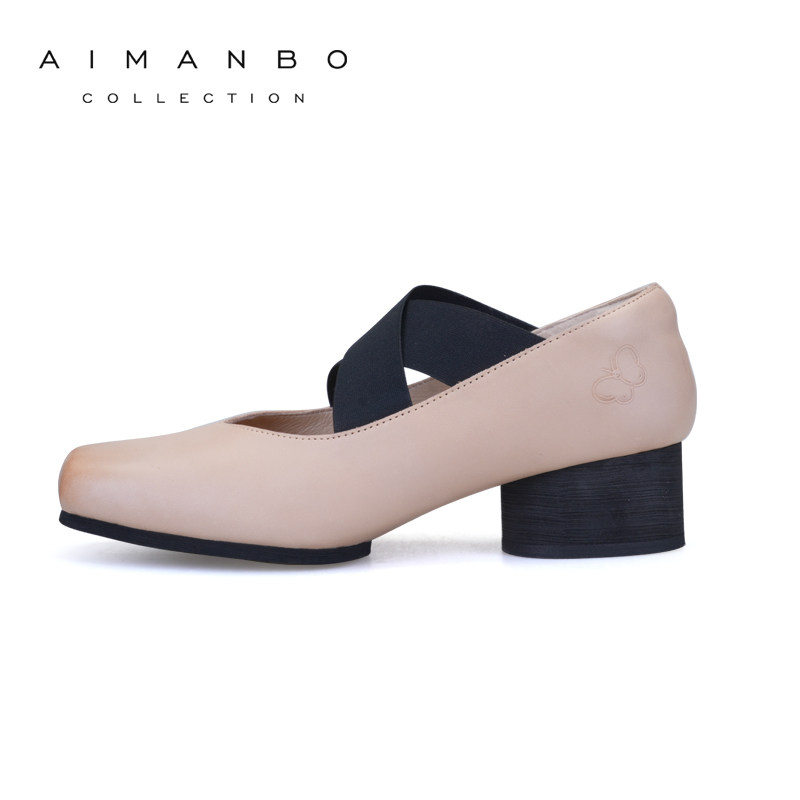 漫步佳人2026春季新品芭蕾舞单鞋女绑带猪鼻子粗跟浅口鞋舒适女鞋,女鞋,时尚芭蕾鞋,淘宝优惠券,粉丝福利购,淘宝优惠卷