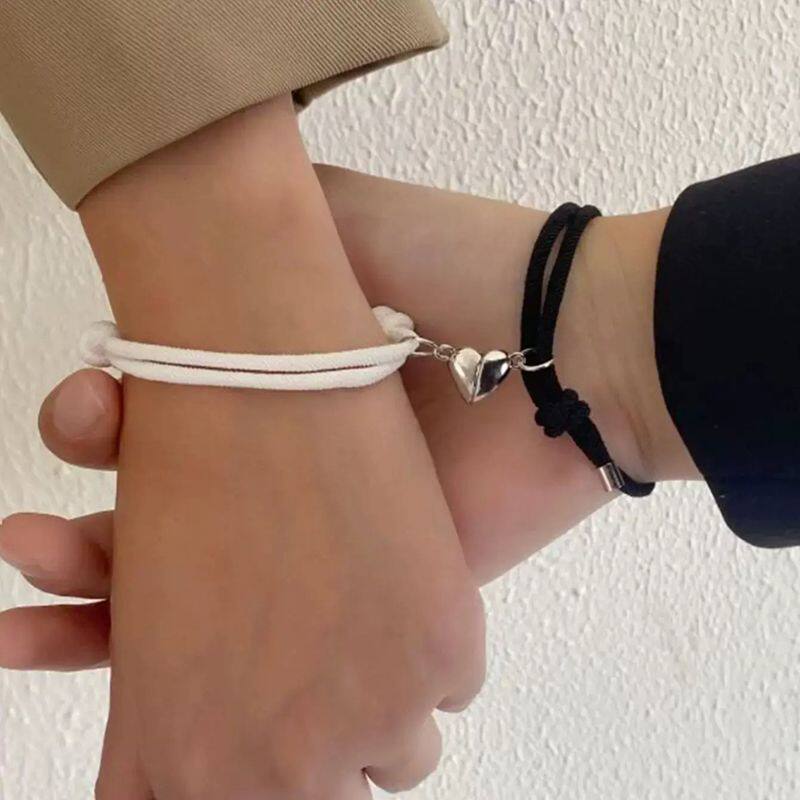 手链闺蜜双人简约合金磁