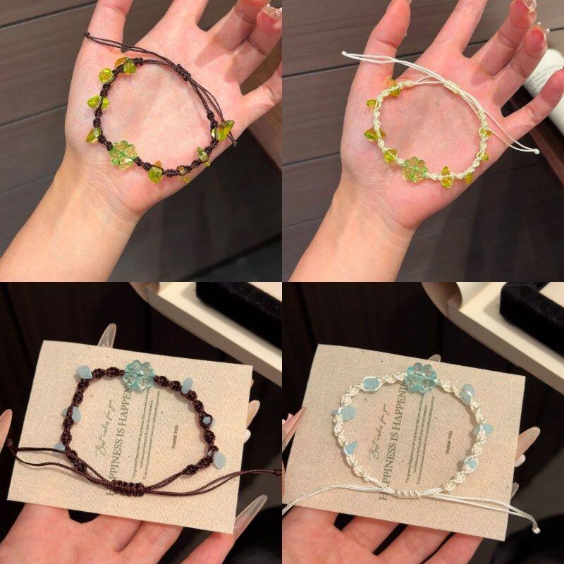 4人闺蜜手链好运四叶草清