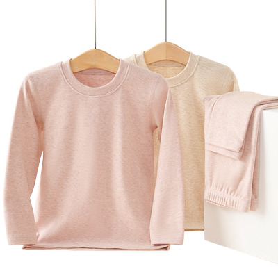 棉奇熊秋冬女童德绒蚕丝秋衣套装