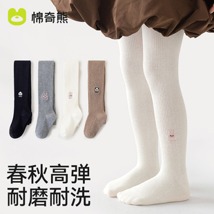 儿童连裤袜春夏薄款纯棉白色打底袜宝宝裤袜外穿配裙子女童打底裤