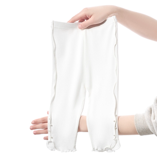 儿童打底裤白色女童七分裤夏季薄款透气女孩夏装洋气宝宝裤子夏天