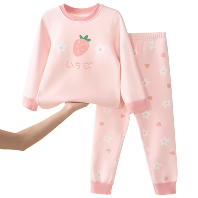 棉奇熊秋冬女童纯棉秋衣秋裤套装