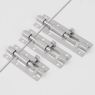 门锁卡扣槽加厚不锈钢插销木门门栓加长防盗门闩卫生间左右明装固