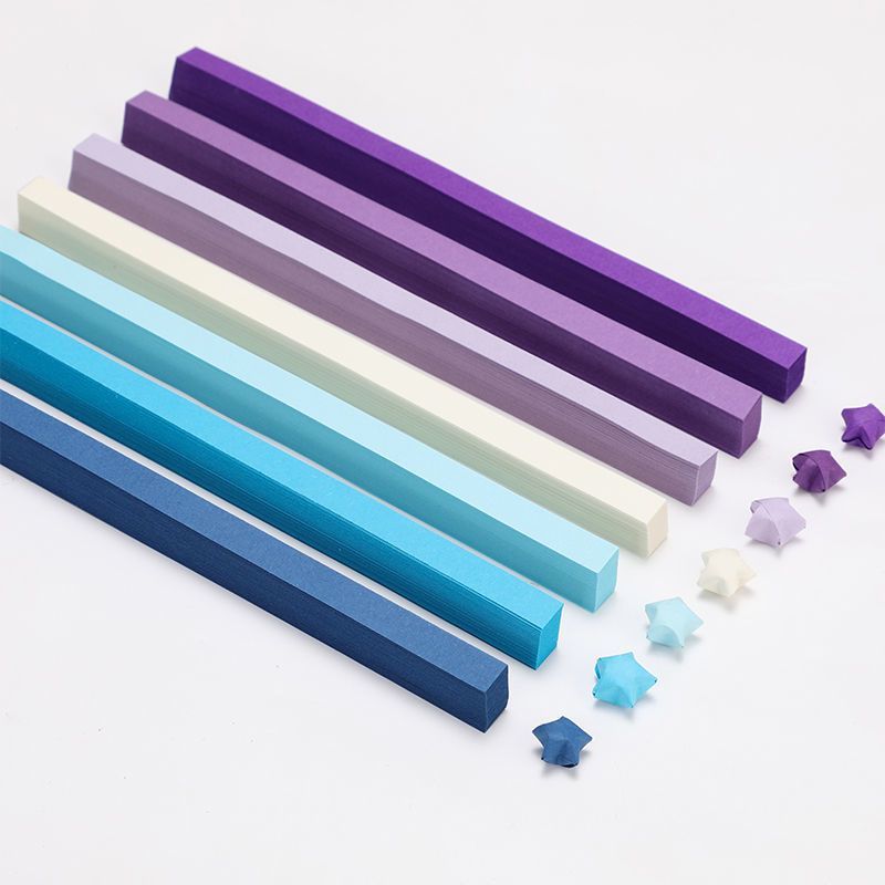 折星星专用纸纯色折纸条渐变糖果色星星折叠五角星的纸diy手工材