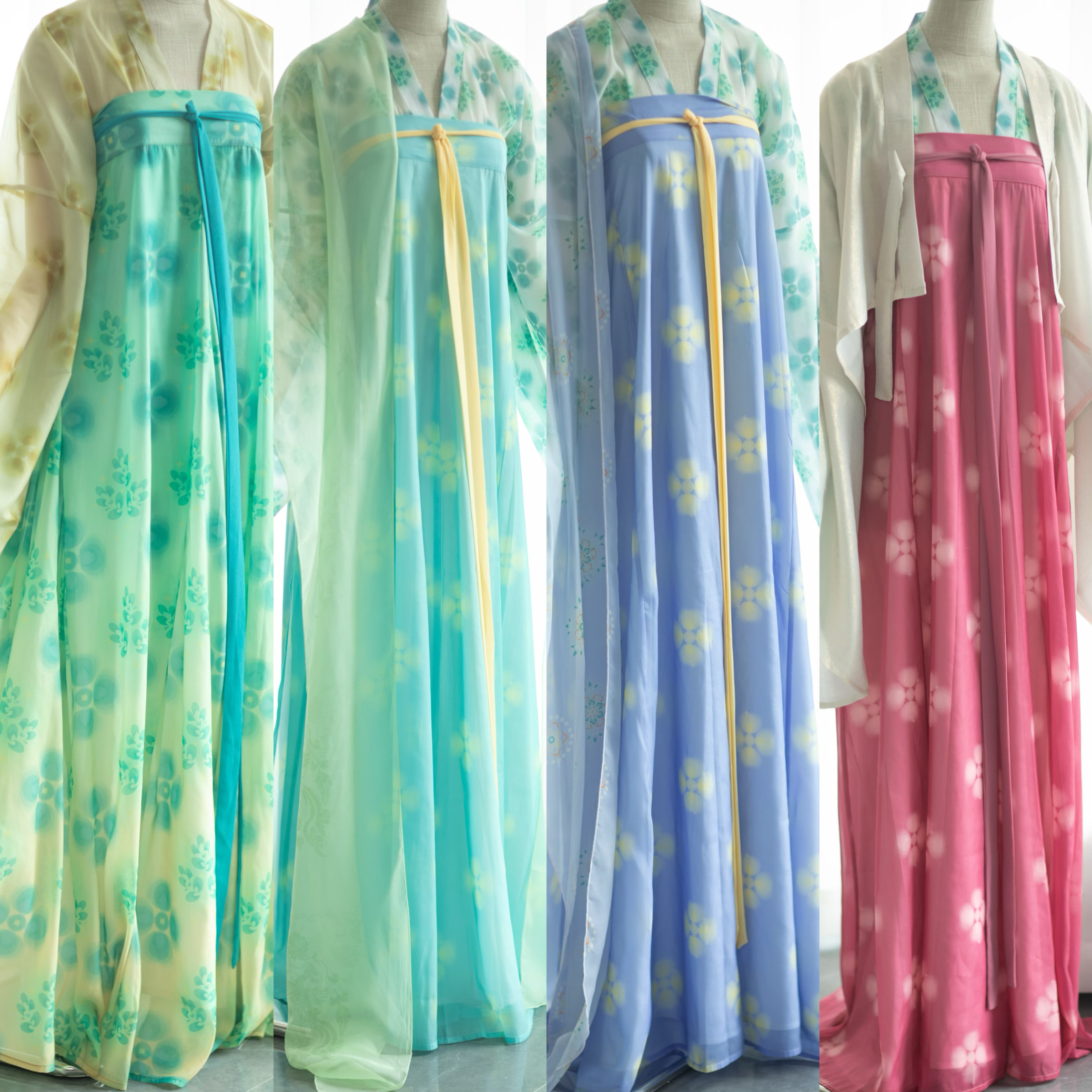 青泠谷春季唐制汉服衫裙背带裙