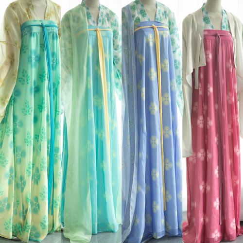 青泠谷春季唐制汉服衫裙背带裙