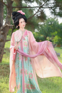 青泠谷好运莲莲并蒂莲晚唐衫裙