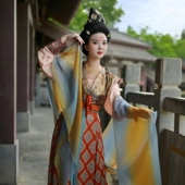 破裙复原唐制汉服套装 青泠谷原创武周背子一片式 女 5.31上新