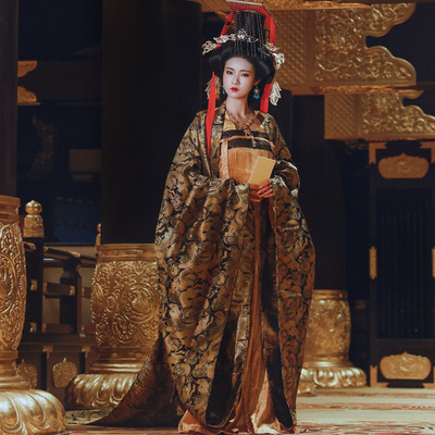 青泠谷原创汉服【女帝】唐制衫裙大袖衫齐胸裙套装女