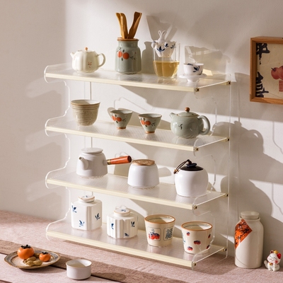杯子收纳置物架办公室桌面多层水杯架子餐桌台面咖啡杯茶杯茶具架