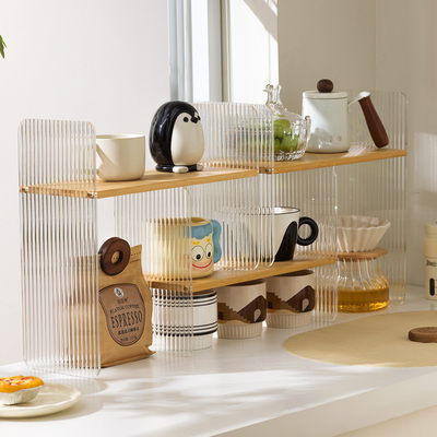 亚克力杯子收纳置物架桌面双层水杯架茶具茶杯整理架咖啡角架子