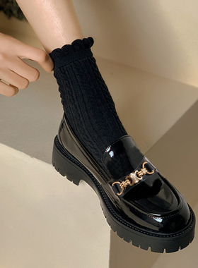 真皮乐福鞋女鞋子2025春秋新款爆款厚底英伦风小皮鞋女黑休闲单鞋