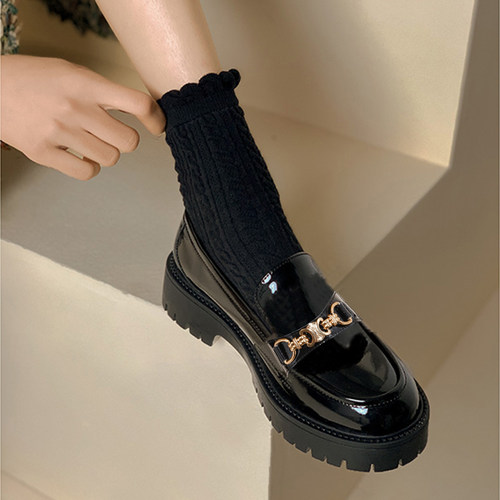 真皮厚底小皮鞋女乐福鞋热卖