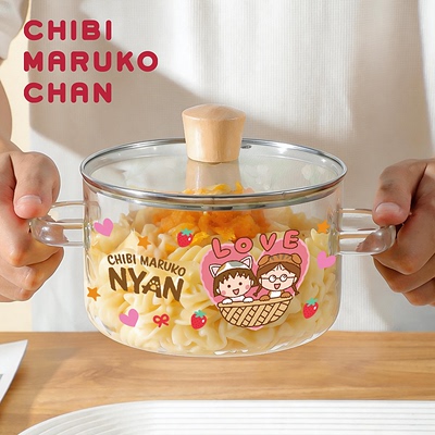 樱桃小丸子玻璃双耳锅1500ml