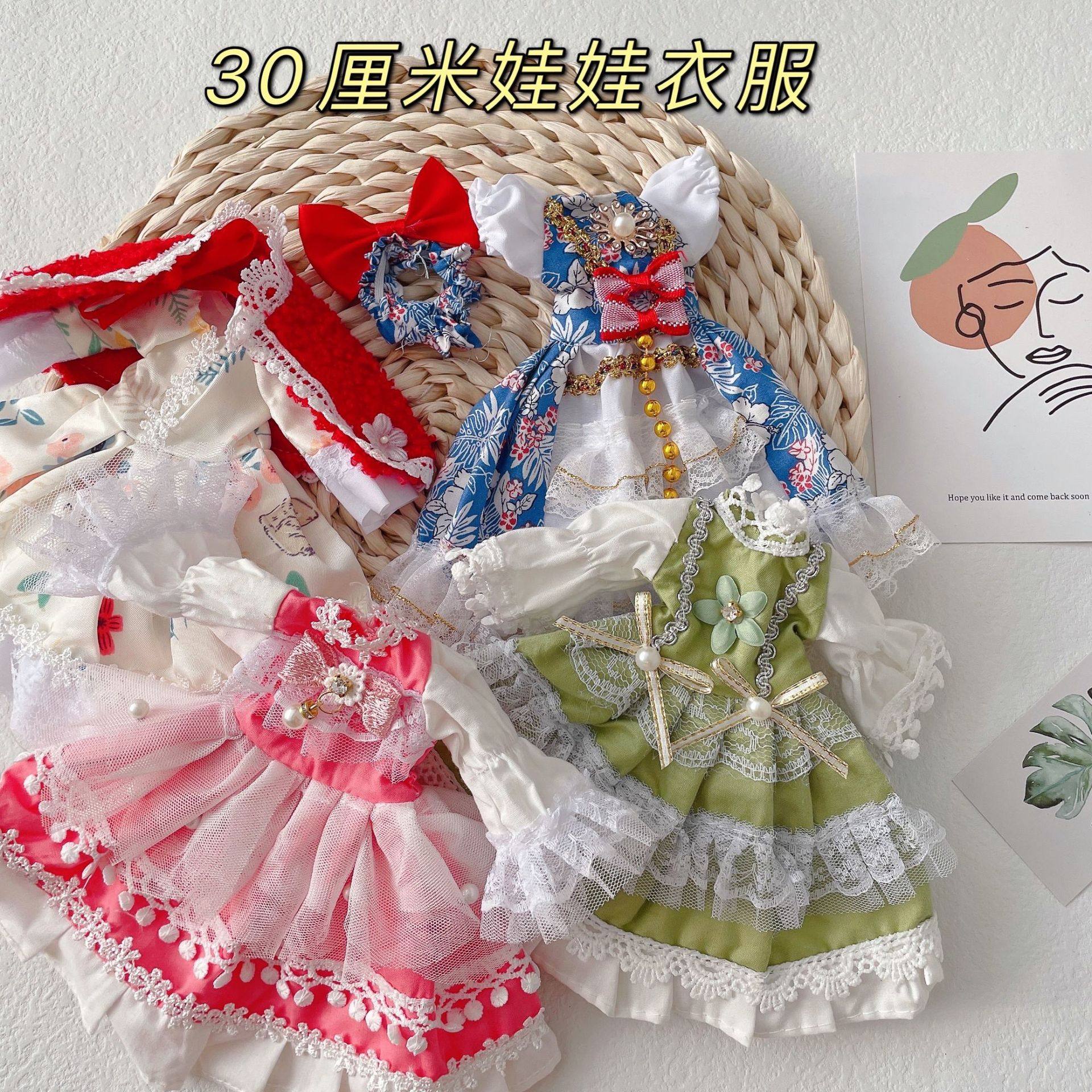 甜美bjd6可爱娃娃洛丽塔换装宫廷体娃衣衣服裙子分胖子30厘米风图片