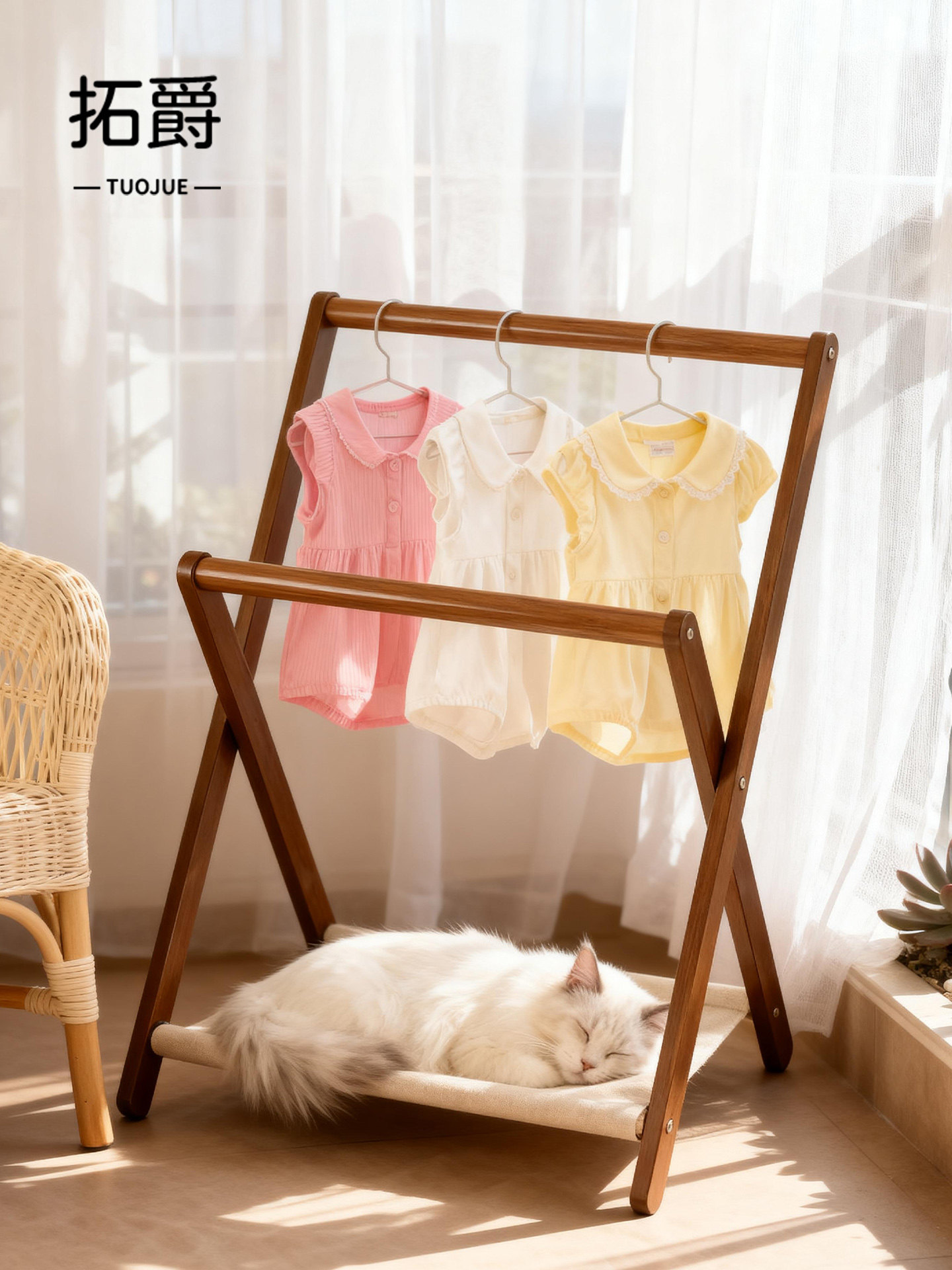 宠物衣架迷你落地式可折叠挂衣架小型简易不占空间猫咪狗狗衣帽架