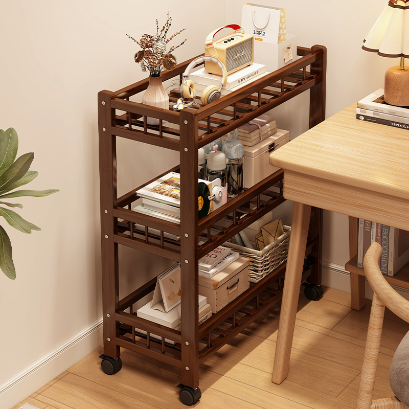 小推车置物架多层可移动夹缝收纳层架家用小型书架多功能杂物置物