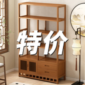新中式 博古架实木多层置物架茶室多宝阁茶叶茶具收纳层架古董摆件