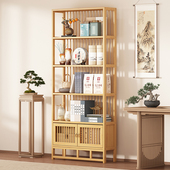 新中式 博古架多宝阁茶叶茶具展示架古董摆件收纳架非实木置物架子