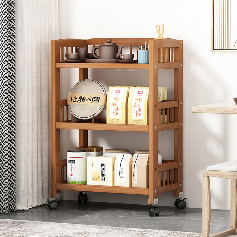 拓爵现代简约可移动楠竹置物架