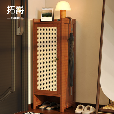 入户小窄鞋架子家用门口多层防尘楠竹鞋柜简易省空间收纳神器新款