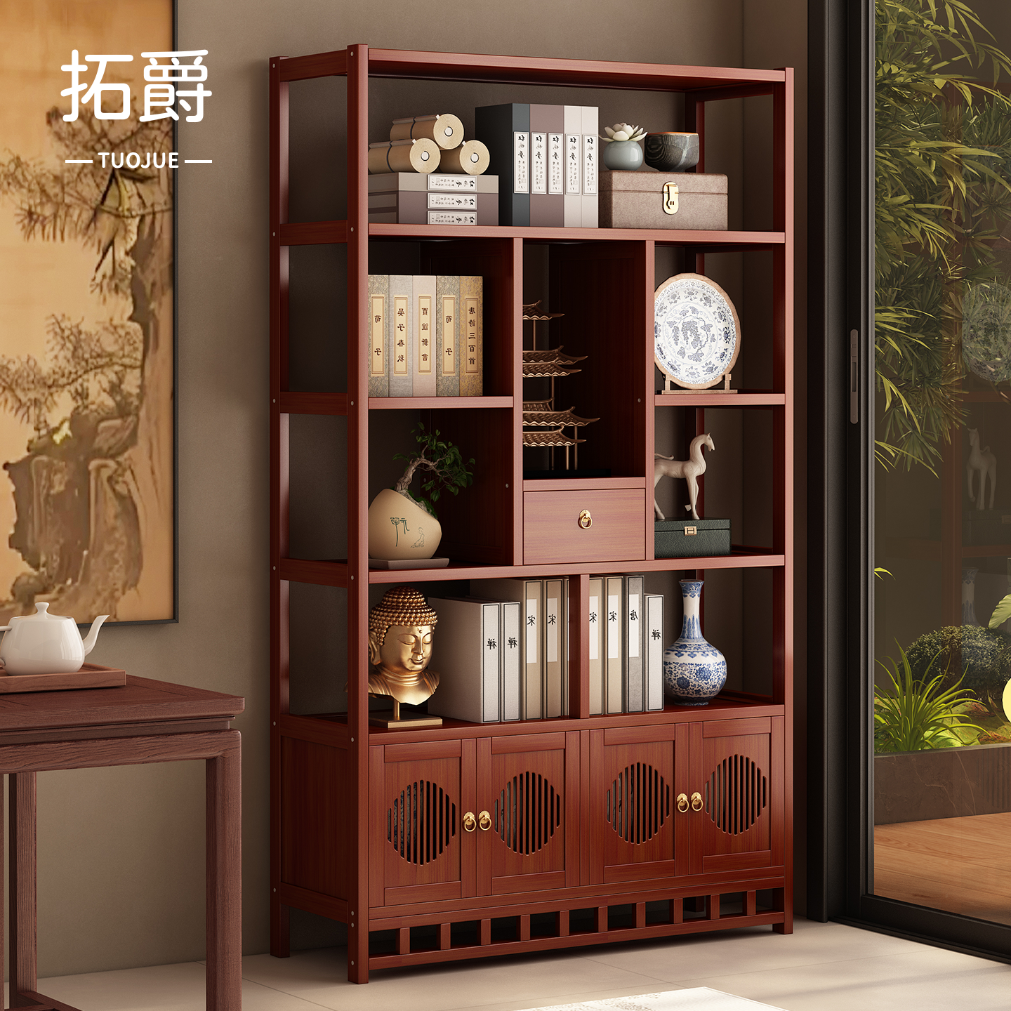 【升级加固】靠墙博古架2025新款