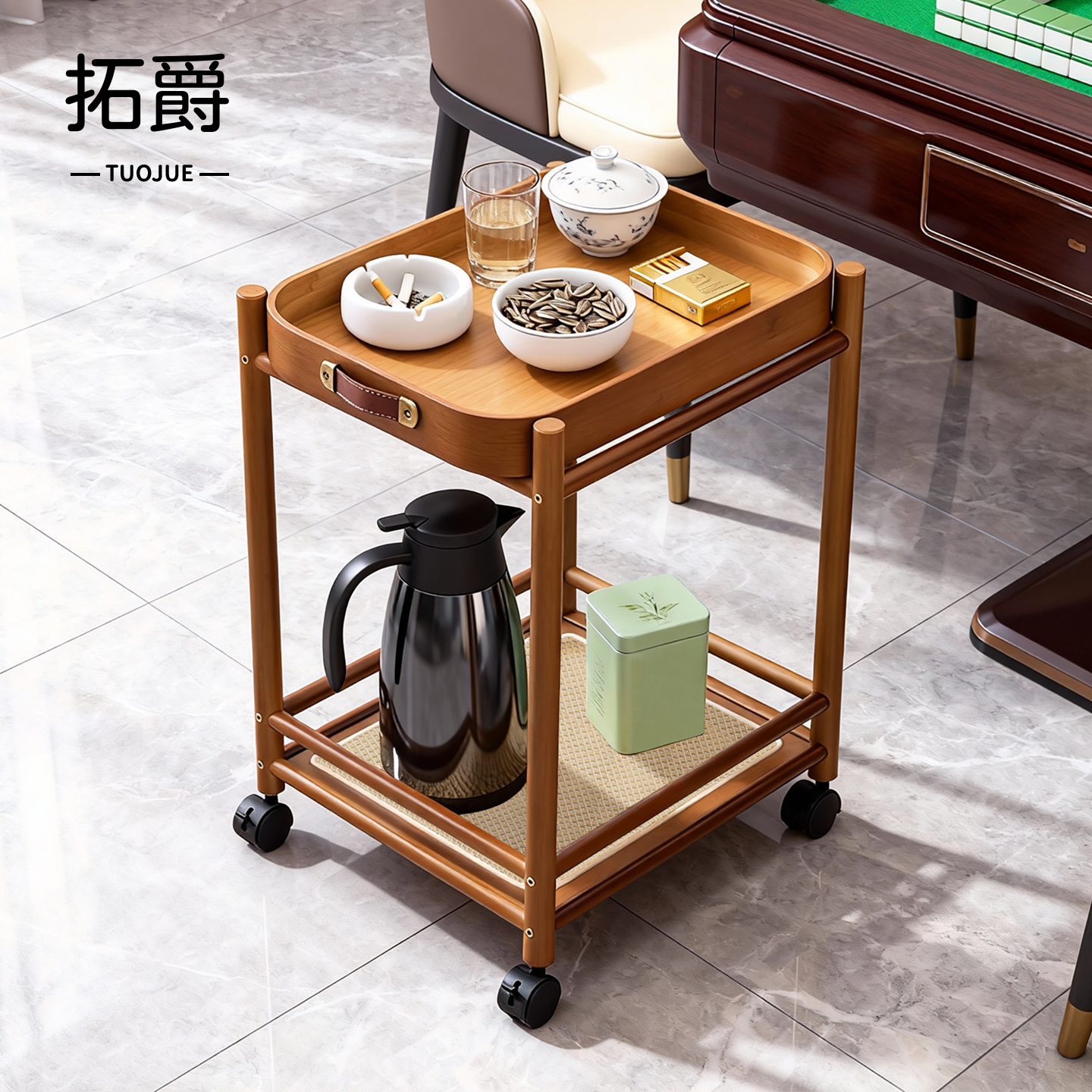 麻将馆茶水架棋牌室桌边小茶几茶台中古风可移动边几多功能置物架,住宅家具,移动边几/推车,淘宝优惠券,粉丝福利购,淘宝优惠卷