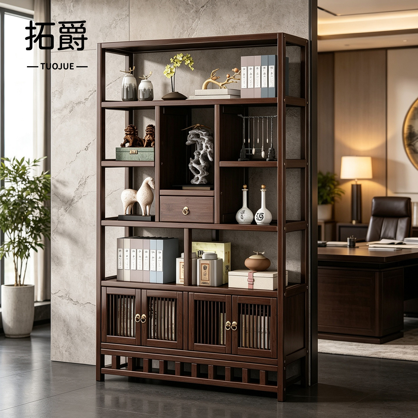 【加固新升级】博古架茶柜置物架图片