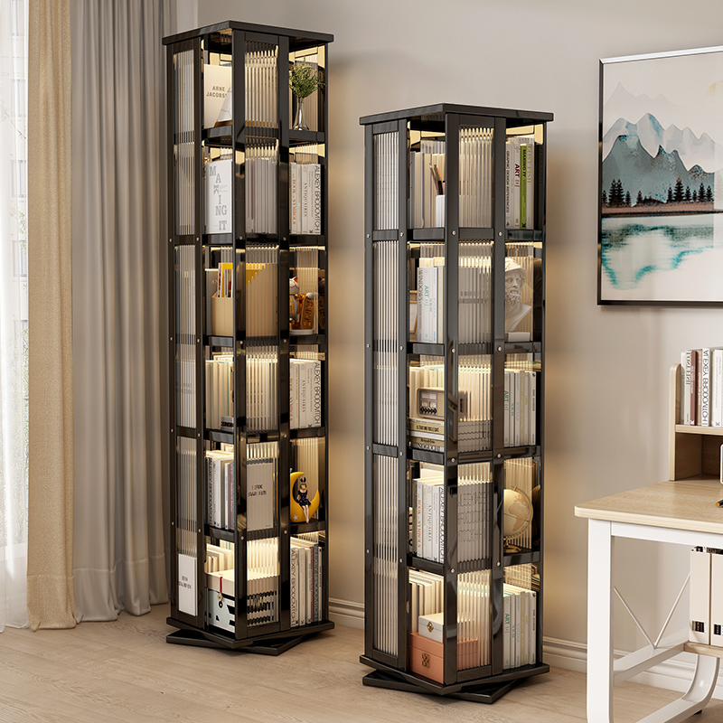 旋转书架家用落地式多层置物架