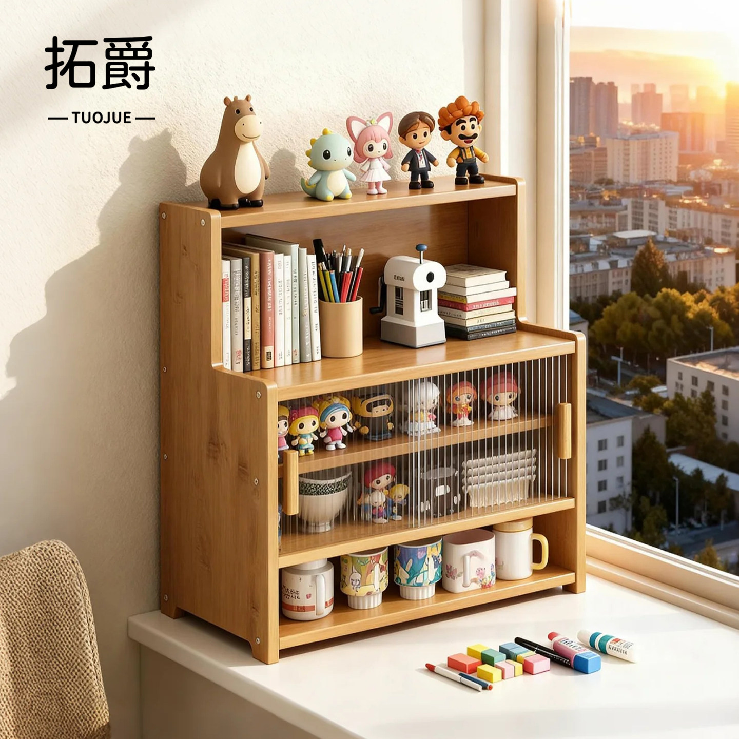 桌面书架儿童家用飘窗小书柜玩具收纳架多层小储物柜空间利用神器,住宅家具,书架,淘宝优惠券,粉丝福利购,淘宝优惠卷