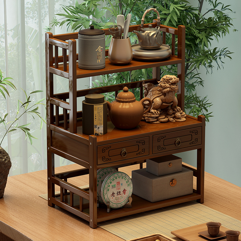 【加厚加固】小型桌面博古架茶具
