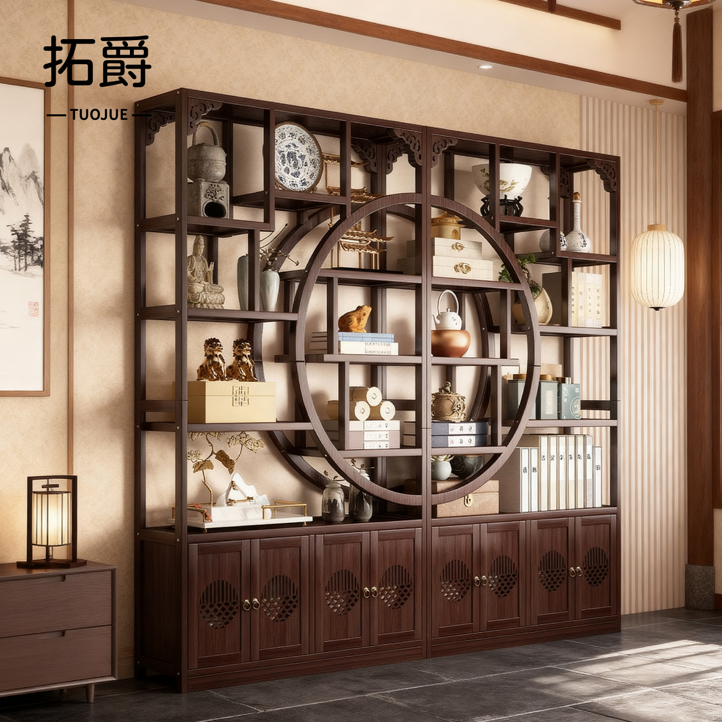 【升级加厚板材！】新中式博古架