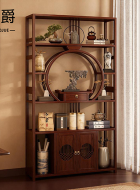 中古博古架茶室放茶叶的置物架非实木多宝阁架子古董工艺品展示架