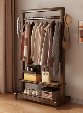 卧室落地衣帽架入户立式挂衣架床边临时放衣服神器次净衣置物架子