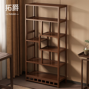 茶叶茶具架子置物架非实木多宝阁古董收纳展示柜 茶室博古架新中式