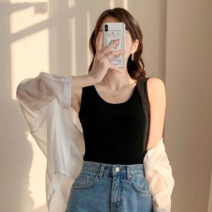 健身跑步小吊带背心女黑白色纯棉内搭修身打底春夏网红爆款外穿潮,女装/女士精品,背心吊带,淘宝优惠券,粉丝福利购,淘宝优惠卷