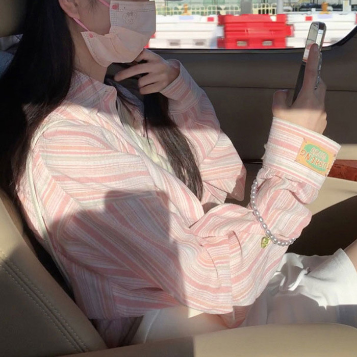 轻薄棉麻透气宽松薄款条纹长袖衬衫外套2024新品夏季防晒衣衬衣潮,女装/女士精品,衬衫,淘宝优惠券,粉丝福利购,淘宝优惠卷