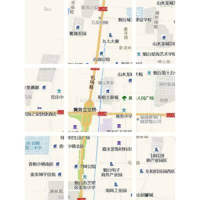 烟台市芝罘区地图高清定制2019城市街道交通卫星办公