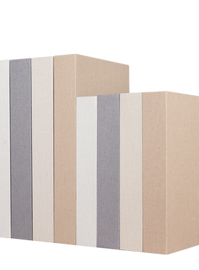 新中式风无字麻布大书架推荐摆件