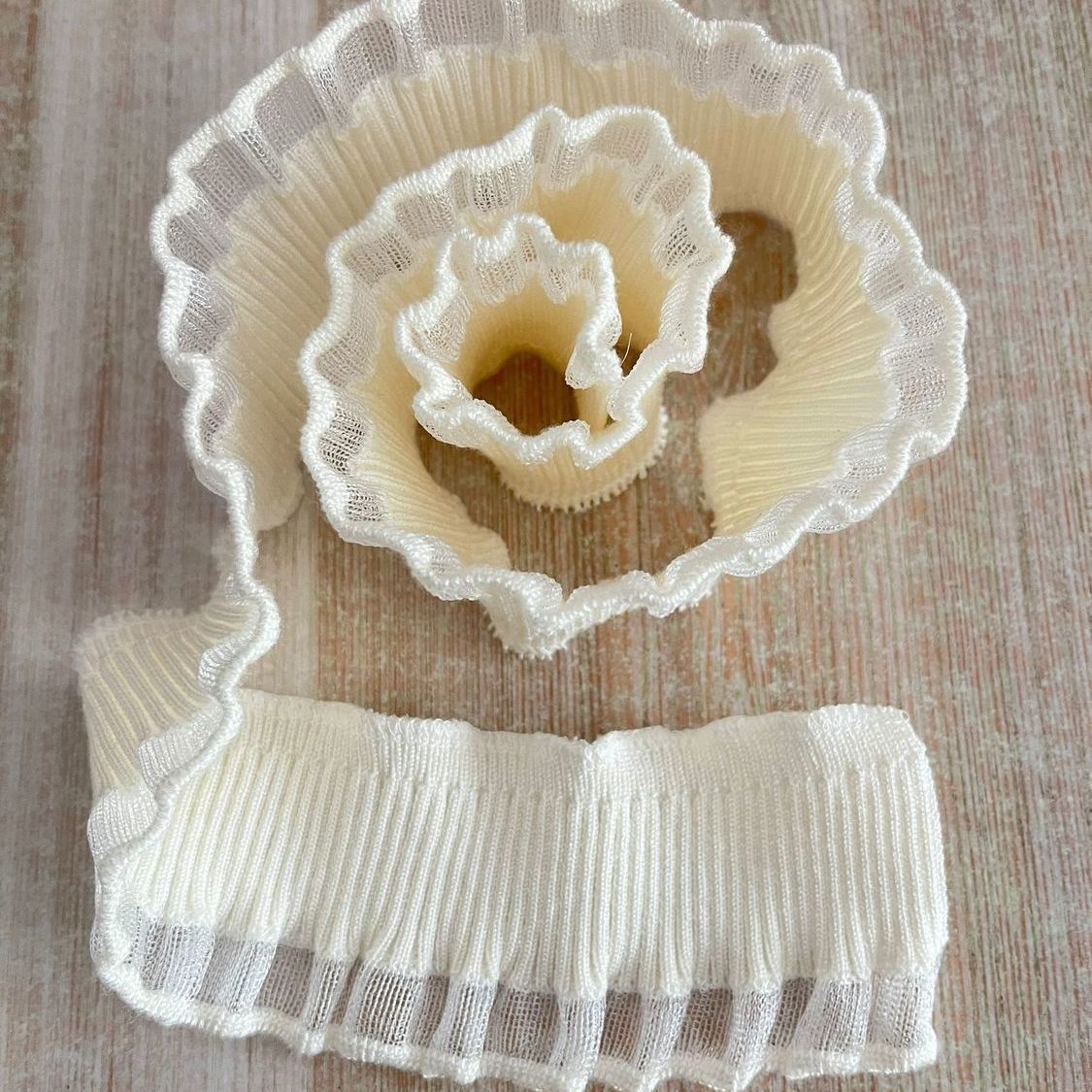 缝在毛衣上的领子螺纹荷叶花边木耳边领圈领口接袖口diy装饰蕾丝
