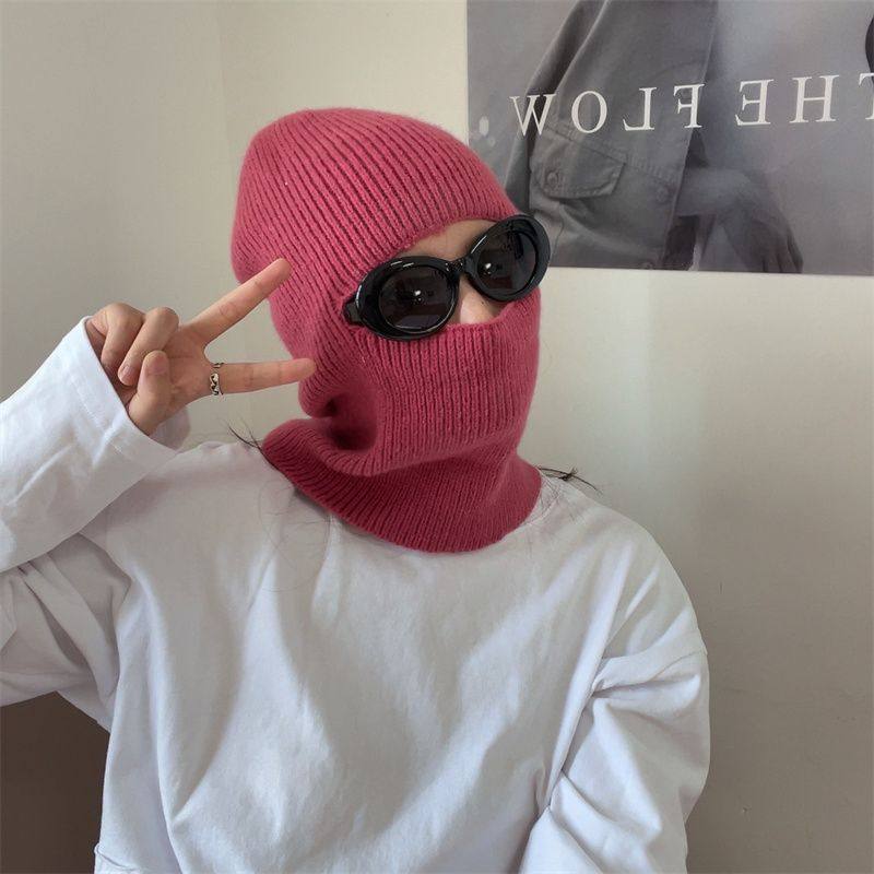 加在羽绒服上的帽子秋冬季防风保暖防寒骑行针织头帽搞怪护耳拉法