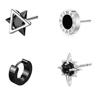 耳钉男款耳钉男潮个性百搭气质潮男单只组合2024高级韩版耳环男女