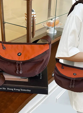 曼月依超轻防水牛津布包百搭腰包胸包单肩斜跨包轻便实用多隔层