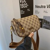 今年流行波士顿包包春夏复古2025新款 宽带斜挎包女百搭小包枕头包