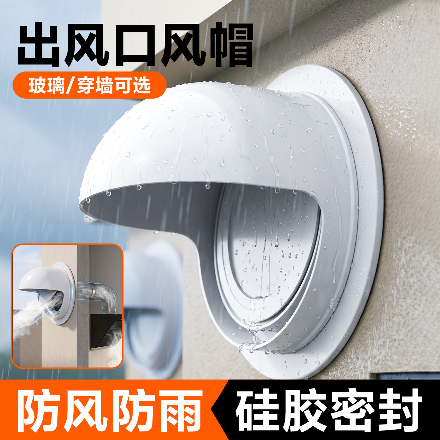 抽油烟机外墙防风止回阀