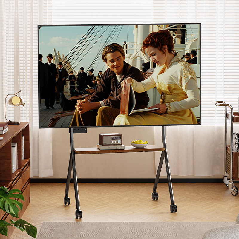 艺术落地可移动电视机支架带轮推车适用65/75/85英寸家用办公通用