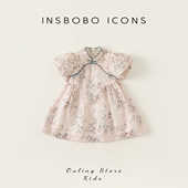 时尚 汉服女童2026新款 立领女宝连衣裙 甜美泡泡袖 INSbobo儿童唐装