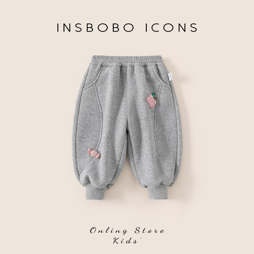 INSbobo儿童可爱装饰束脚卫裤